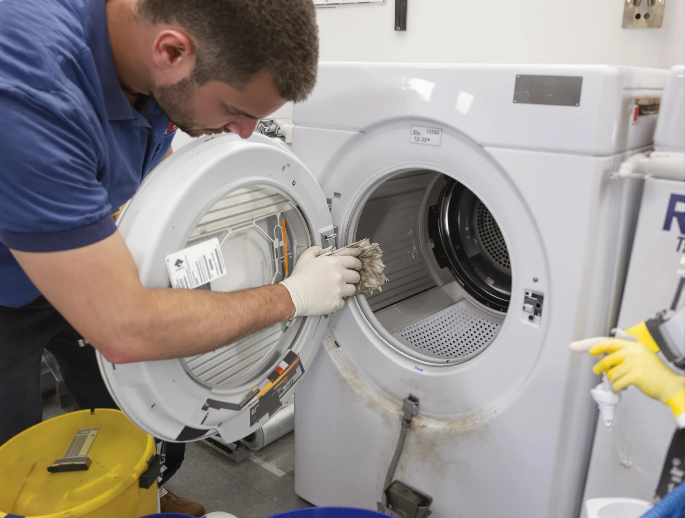 Moreno Valley Dryer Vent Cleaning specialist performing detailed lint trap cleaning service in Moreno Valley