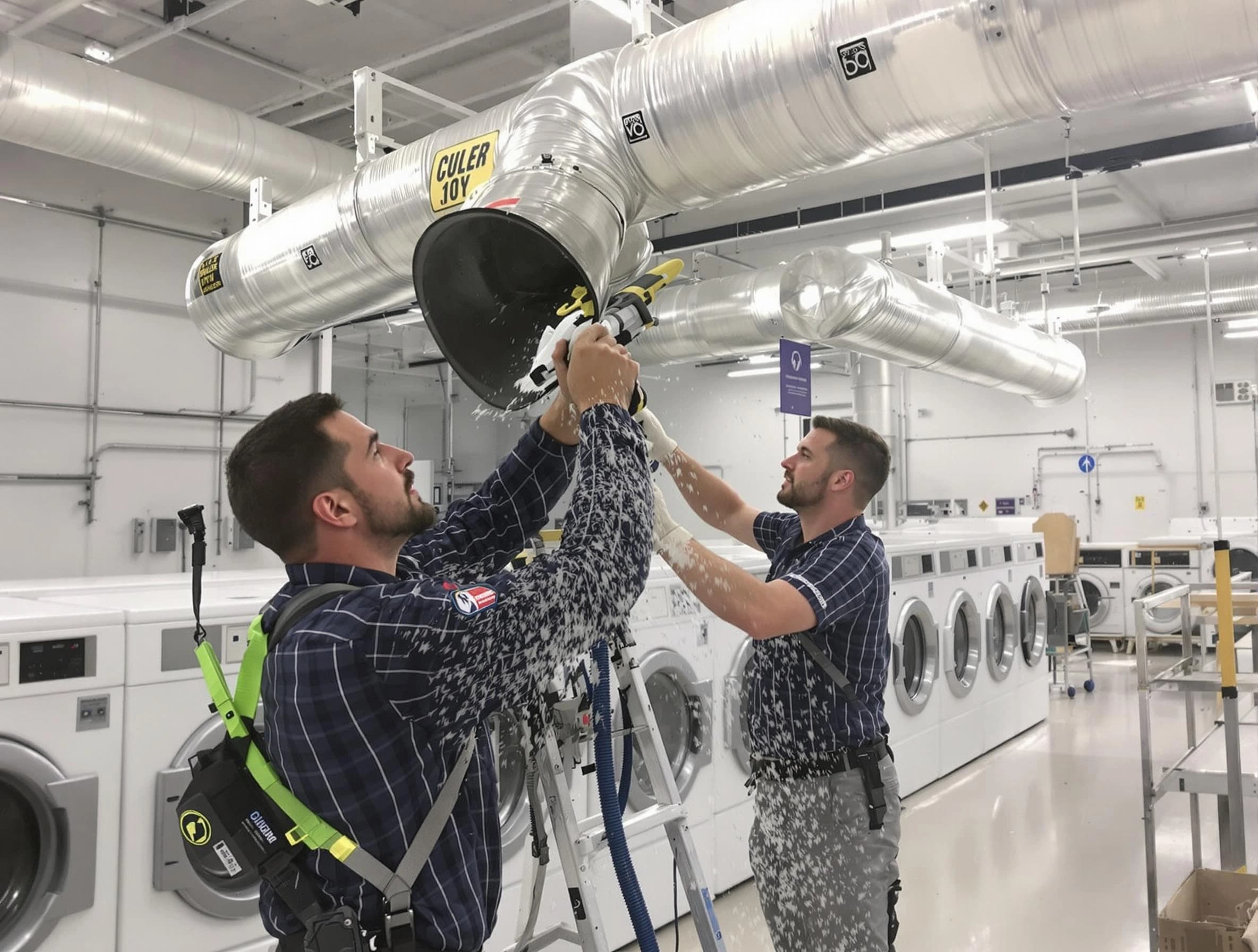 Moreno Valley Dryer Vent Cleaning team performing large-scale commercial dryer vent cleaning in Moreno Valley